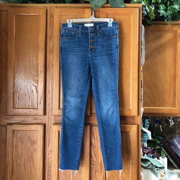 Madewell 10” High Rise Button Fly Skinny Crop Jeans - 26 - Picture 1 of 12